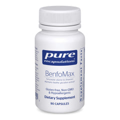 Pure Encapsulations BenfoMax 90's bottle pour shows metabolism support with benfotiamine