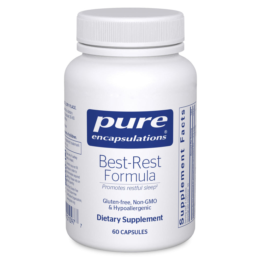Pure Encapsulations Best Rest Formula bottle front for nighttime relaxation