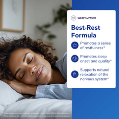 Pure Encapsulations Best Rest Formula label detail with vegan, non-GMO promise