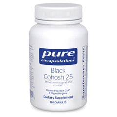 Pure Encapsulations Black Cohosh 2.5 bottle front view for menopause support.