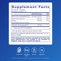 Close-up of Calcium K/D capsules emphasizing premium quality for daily use.