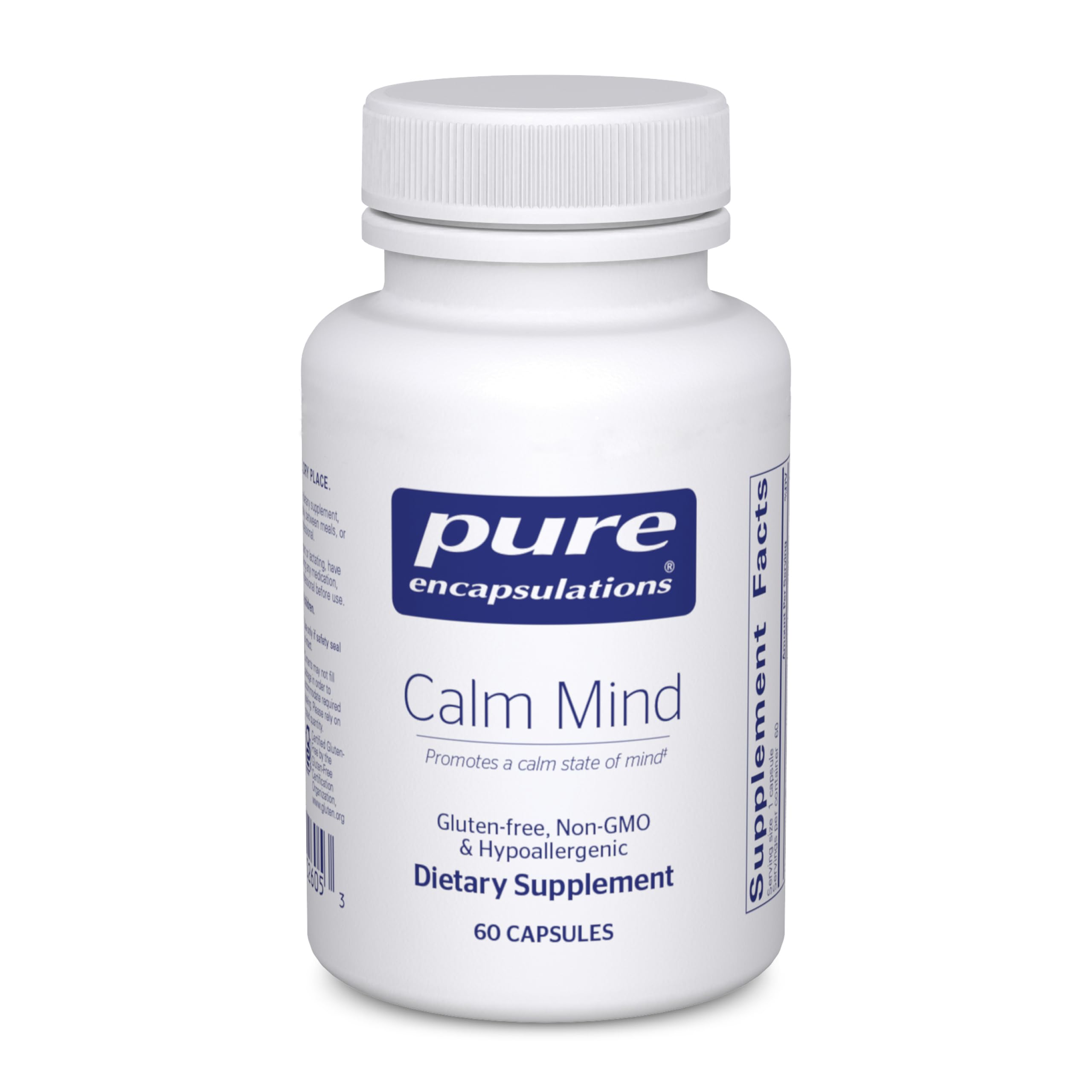 Pure Encapsulations Calm Mind bottle front view for daily balance.