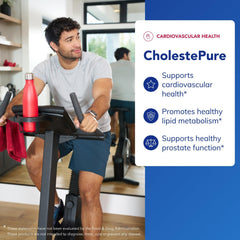 CholestePure bottle pour demonstrates easy daily supplementation for daily wellness