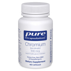 Pure Encapsulations Chromium Picolinate 500mcg bottle front, metabolism support