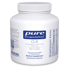 Pure Encapsulations CLA 1000mg bottle with softgels supports healthy body composition with exercise.