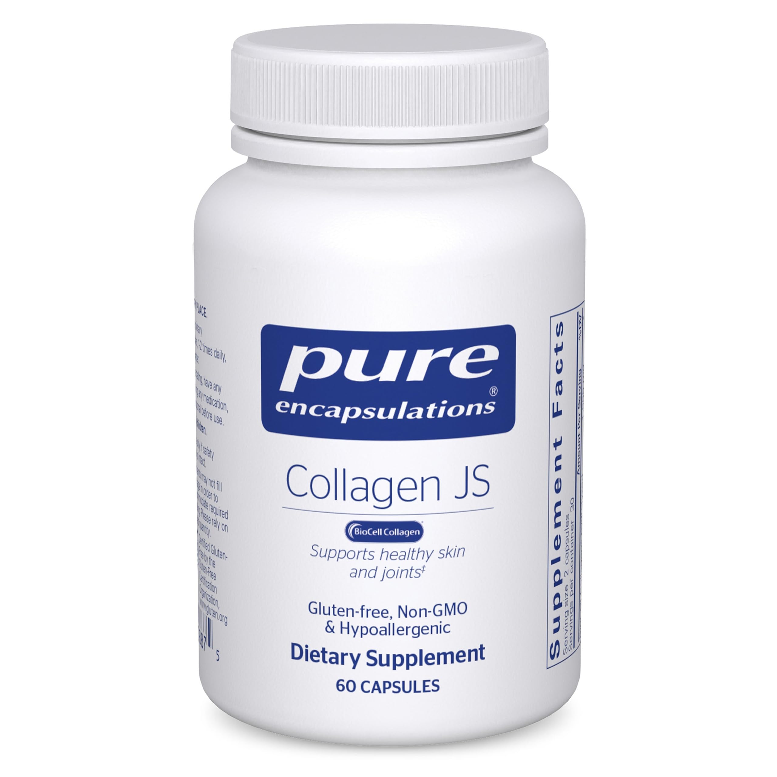 Pure Encapsulations Collagen JS bottle—supports joint comfort and skin hydration.