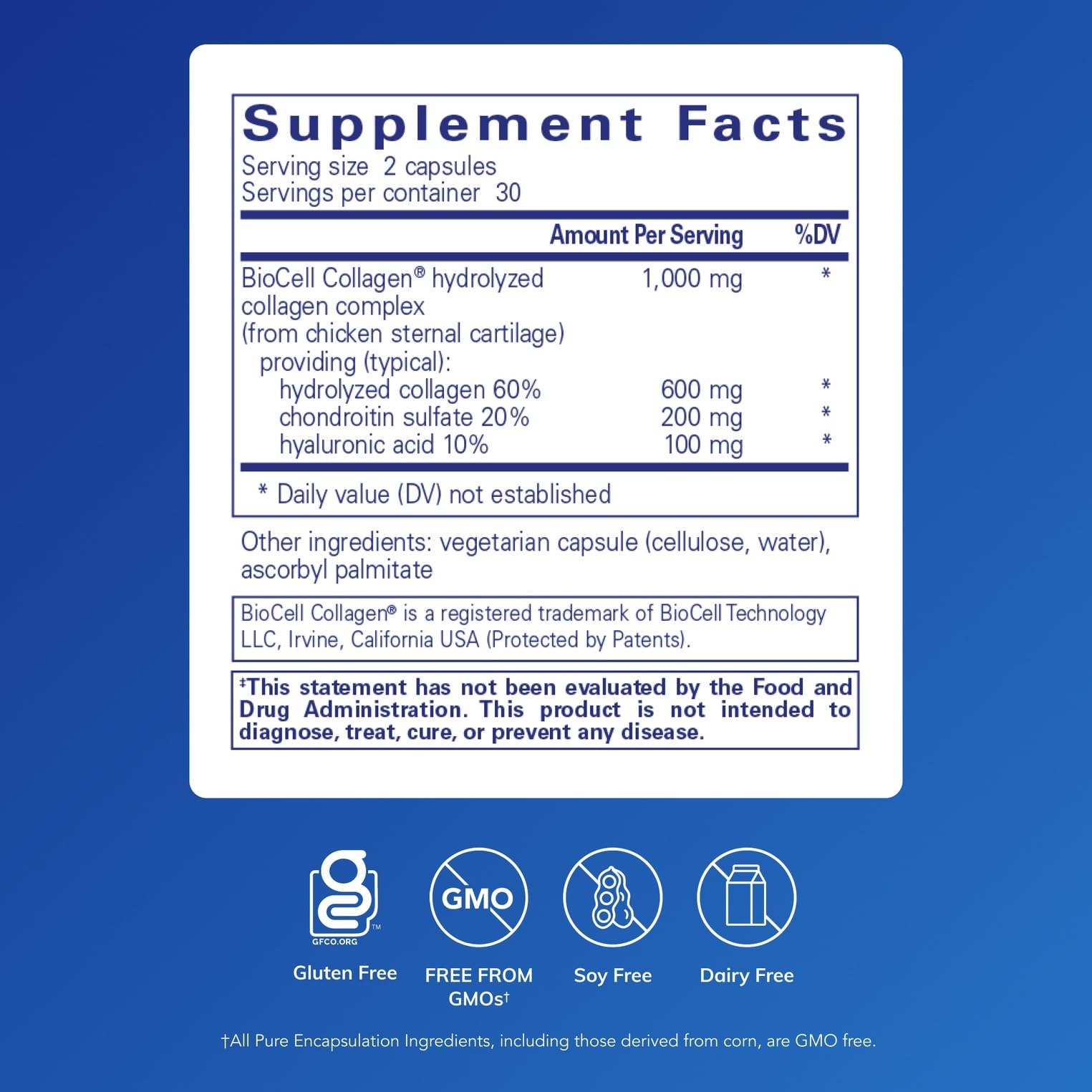 Pure Encapsulations Collagen JS capsules—delivers 1000 mg BioCell Collagen for joint and skin support.