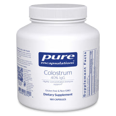 Pure Encapsulations Colostrum bottle front view for potential immune support daily use