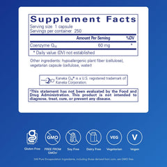 Pure Encapsulations CoQ10 60 mg capsules for cardiovascular support in daily routines.