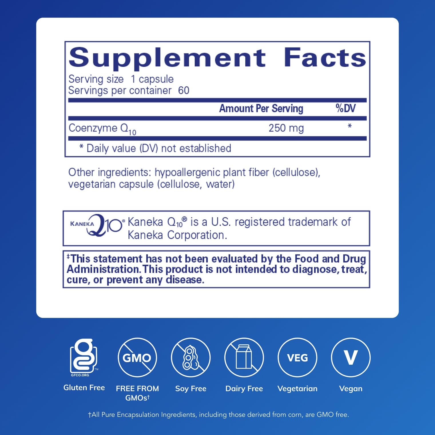Pure Encapsulations CoQ10 capsules inside vial for mitochondrial energy support.