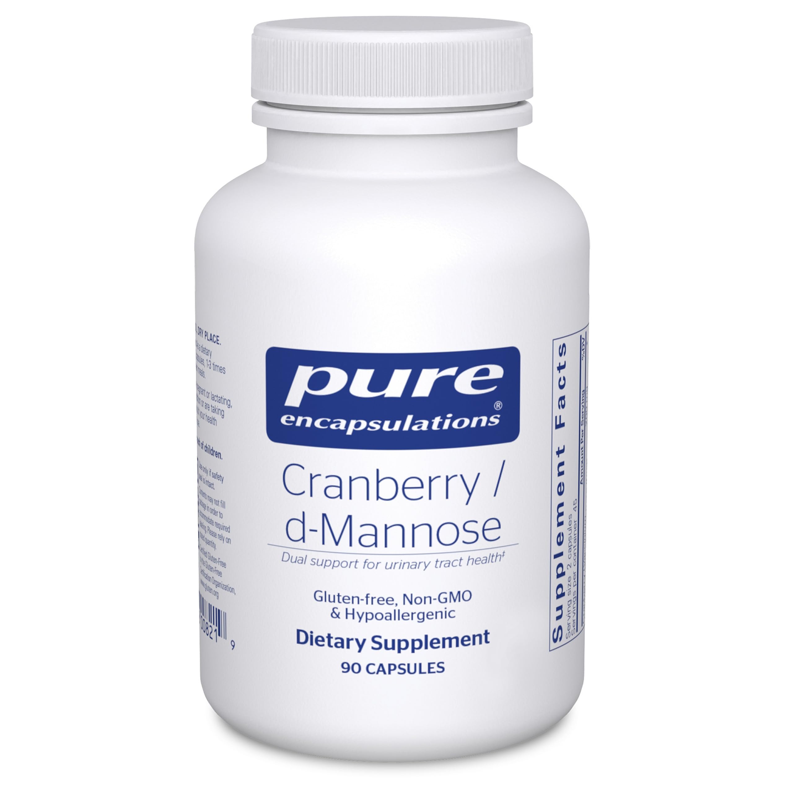 Pure Encapsulations Cranberry D-Mannose bottle and capsules supporting urinary tract health