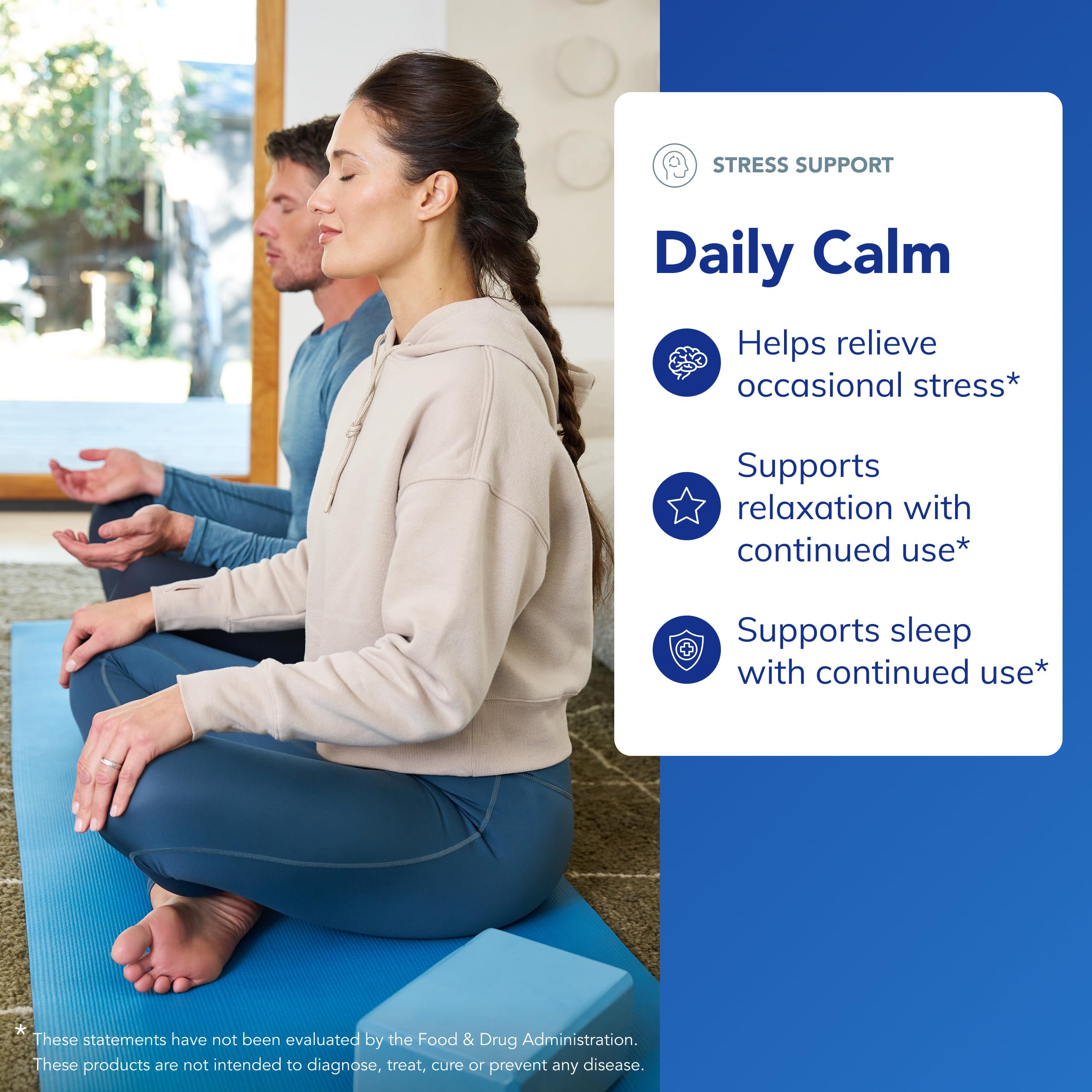 Pure Encapsulations Daily Calm label front displays vegan, non-GMO, gluten-free attributes for mindful shoppers.