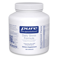 Pure Encapsulations Daily Stress Formula bottle shown for calm focus on busy days