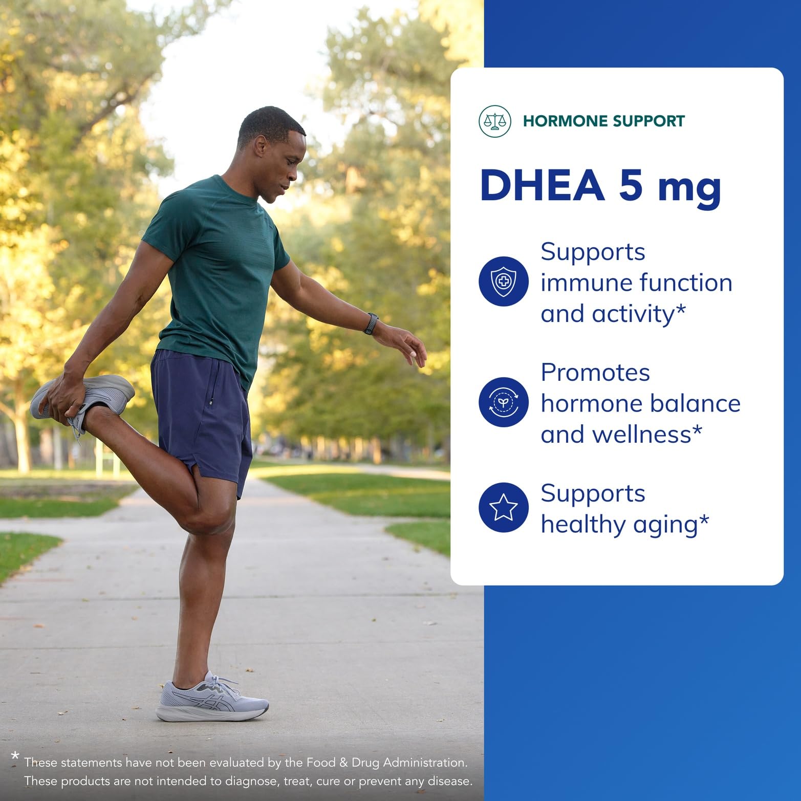 Pure Encapsulations DHEA 5 mg nutrition label close-up shows dosage for daily wellness