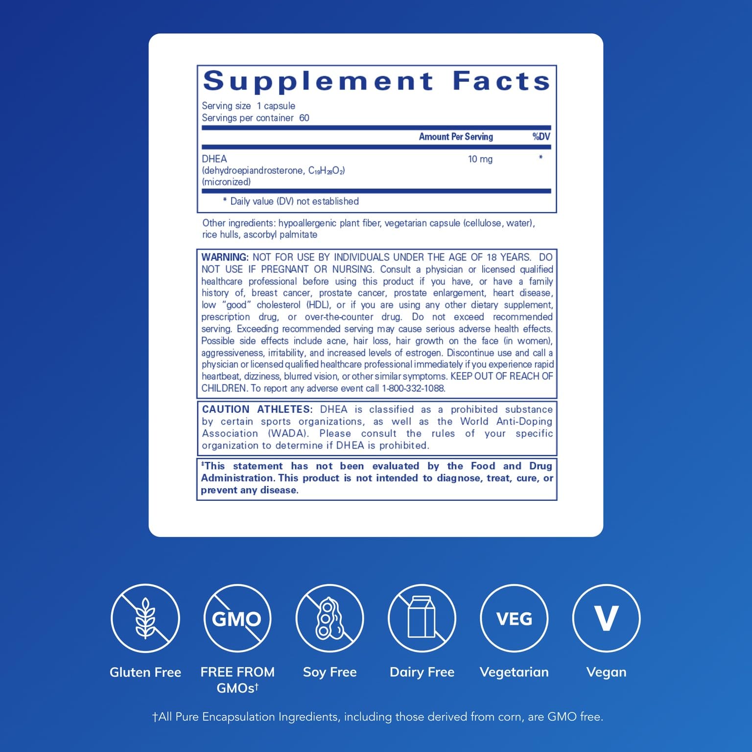 Close-up of DHEA capsules highlighting micronized formulation for better absorption.