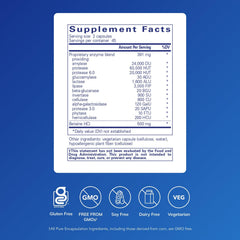 Pure Encapsulations Digestive Enzymes Ultra capsules close-up supports protein and dairy digestion.