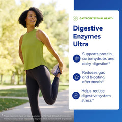 Pure Encapsulations Digestive Enzymes Ultra ingredient chart highlighting enzymes and pH range.