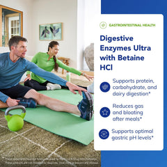 Pure Encapsulations Digestive Enzymes Ultra label detail shows broad-spectrum enzyme blend.
