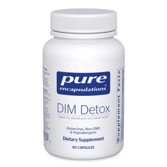 Pure Encapsulations DIM Detox bottle front view highlighting design for detox support