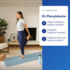 Pure Encapsulations DL-Phenylalanine label close-up communicates clean-label quality.