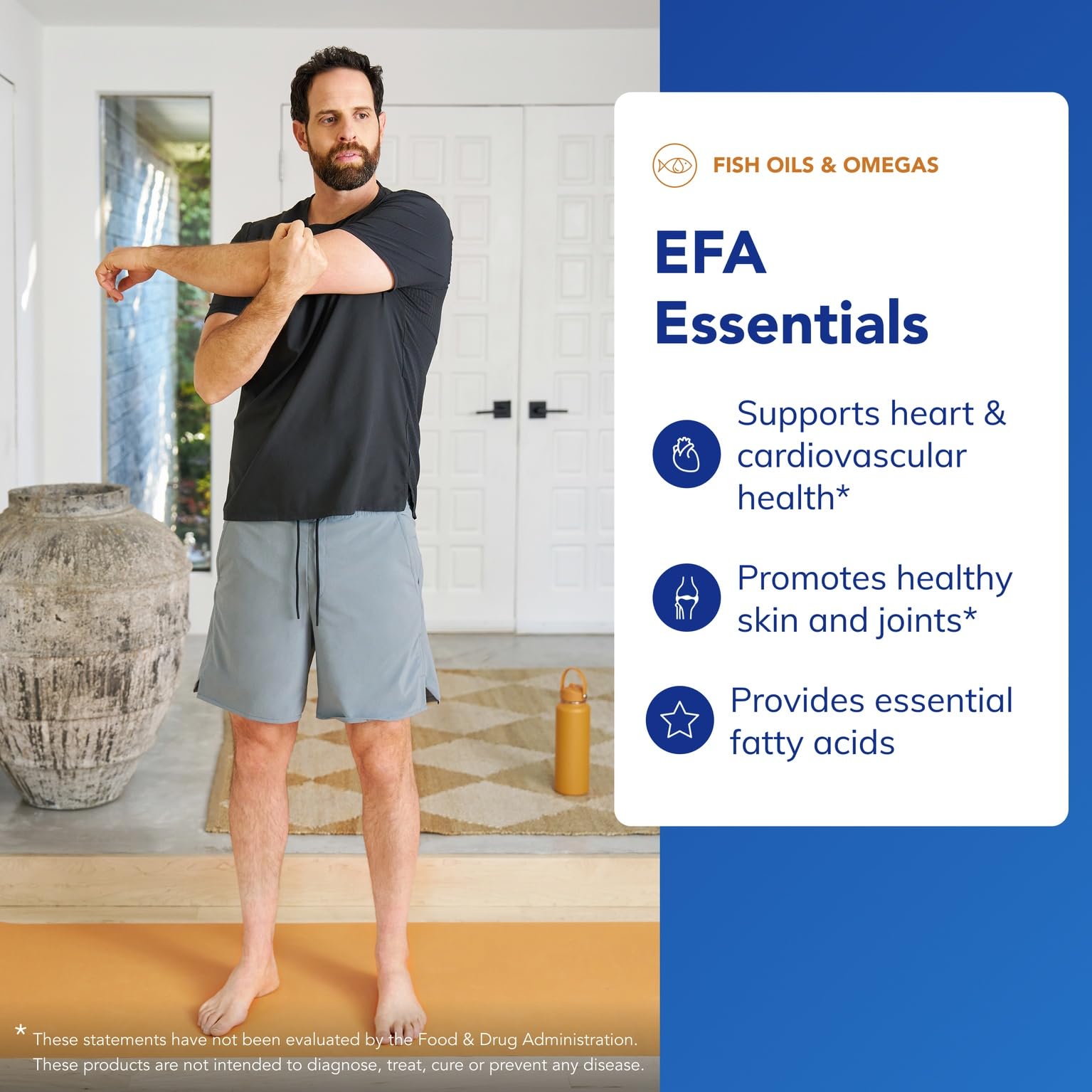 Pure Encapsulations EFA Essentials softgels close-up showing smooth capsules.