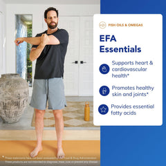 Pure Encapsulations EFA Essentials softgels close-up showing smooth capsules.