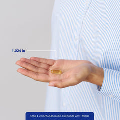 Pouring softgels demonstrates easy daily use and convenient dosing