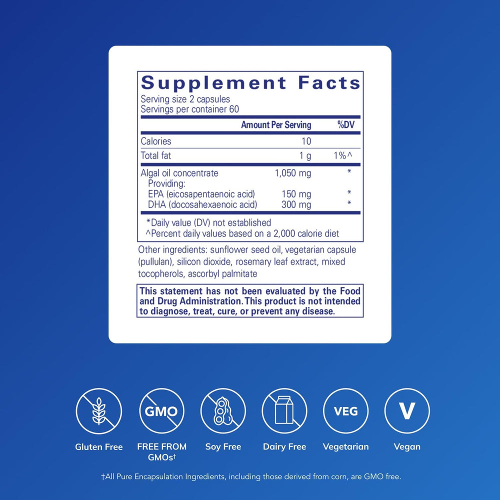 EPA/DHA Vegetarian capsules close-up highlighting plant-based omega-3 heart-friendly potential.
