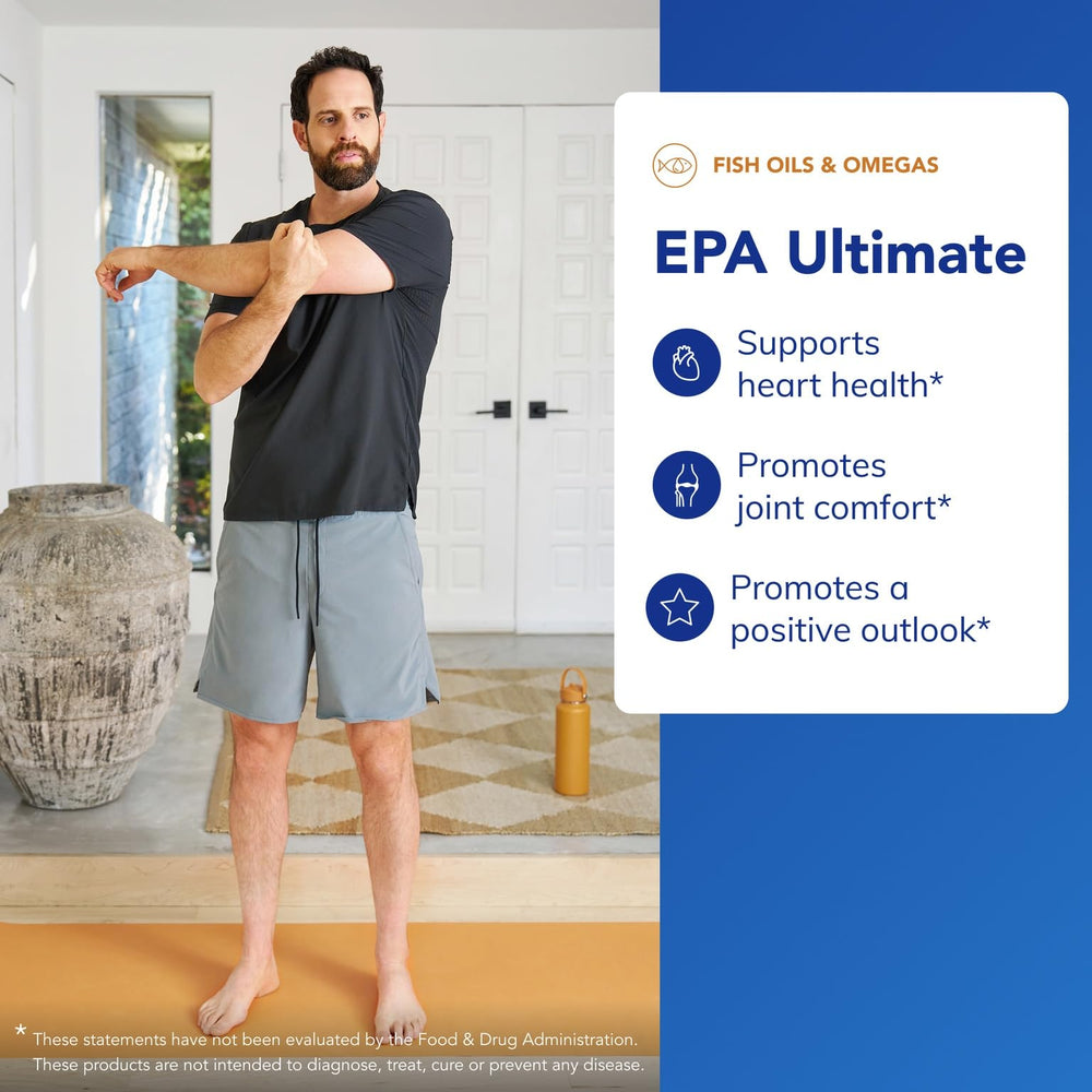 Pure Encapsulations EPA Ultimate label closeup emphasizes purity and quality.
