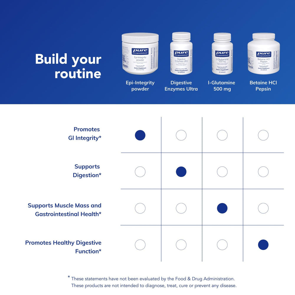 Pure Encapsulations Epi-Integrity Powder glass showing dissolved powder and refreshing flavor.