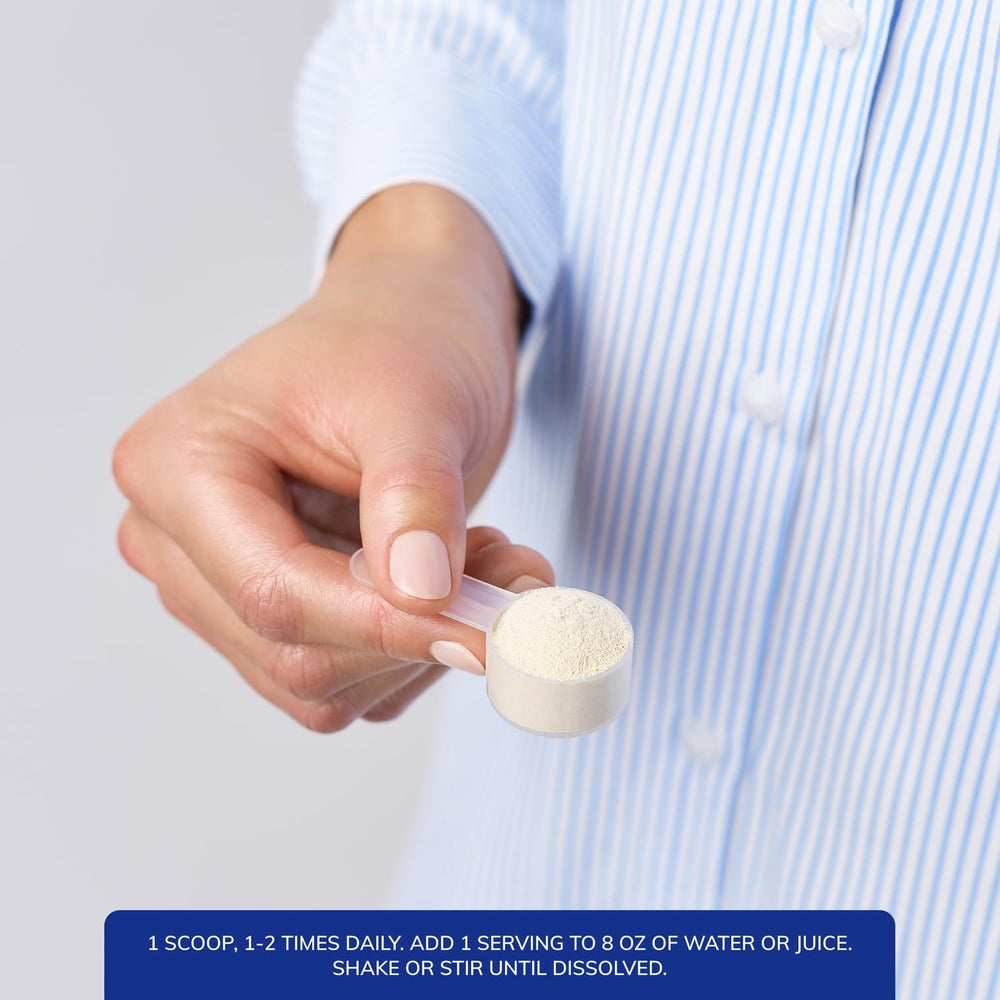 Pure Encapsulations Epi-Integrity Powder being poured into a glass for convenient daily dosing.