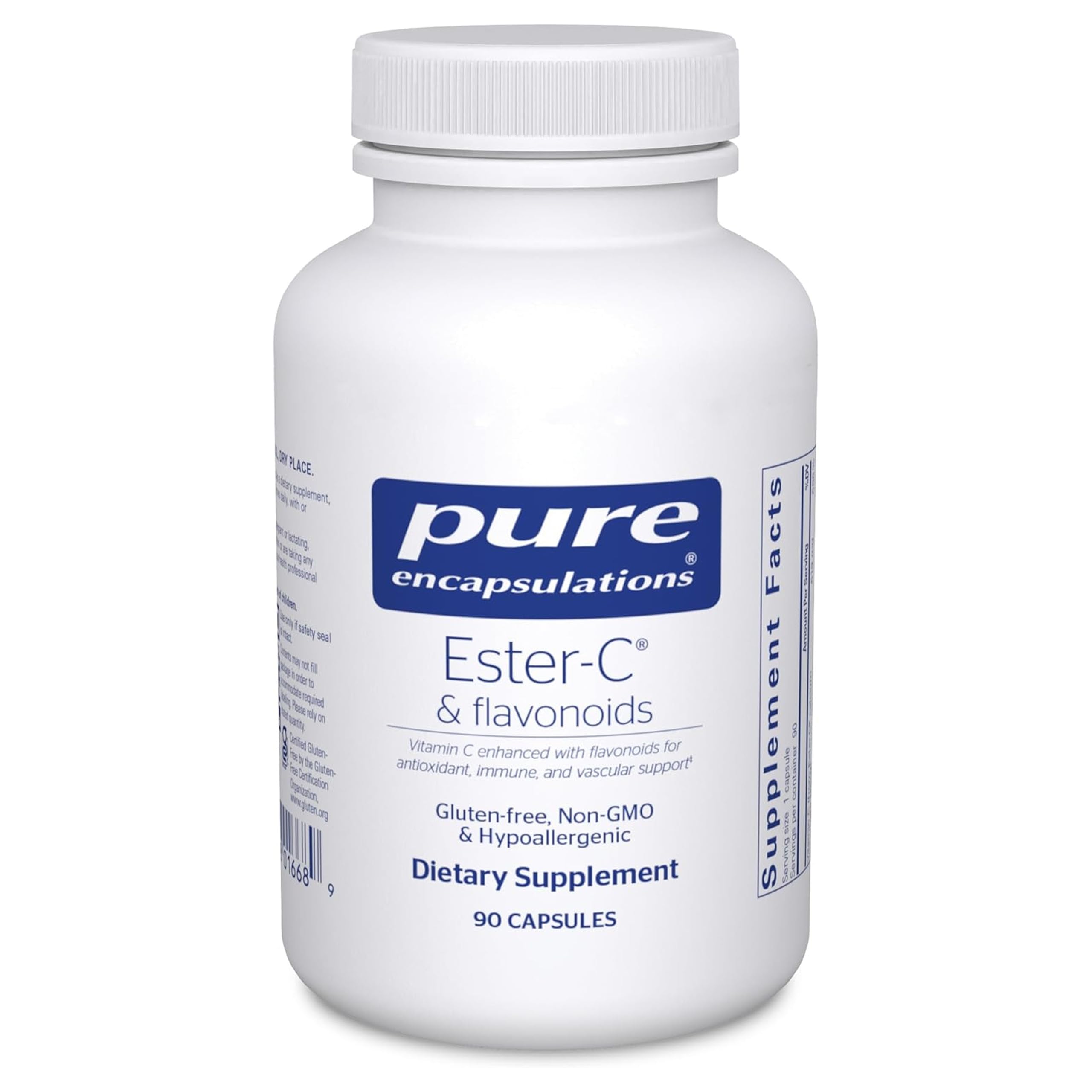 Pure Encapsulations Ester-C & Flavonoids bottle for immune support