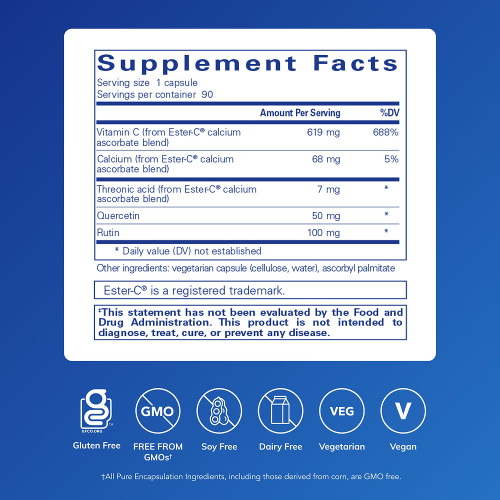 Capsules of Pure Encapsulations Ester-C & Flavonoids