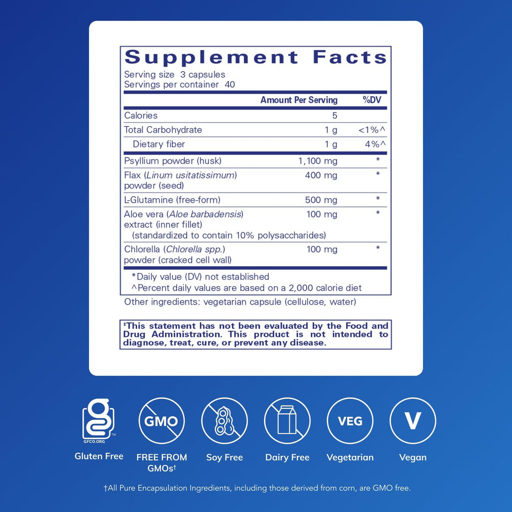 Close-up of Pure Encapsulations G.I. Fortify capsules for easy gut support.