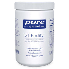 Pure Encapsulations G.I. Fortify bottle label highlights gut support potential.