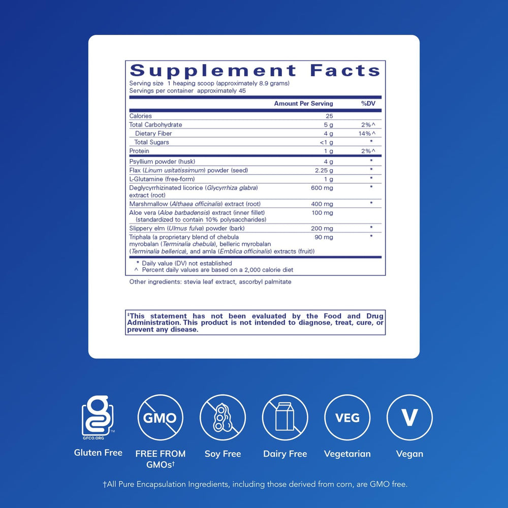 Pure Encapsulations G.I. Fortify scoop in bottle indicates easy daily use for GI care.