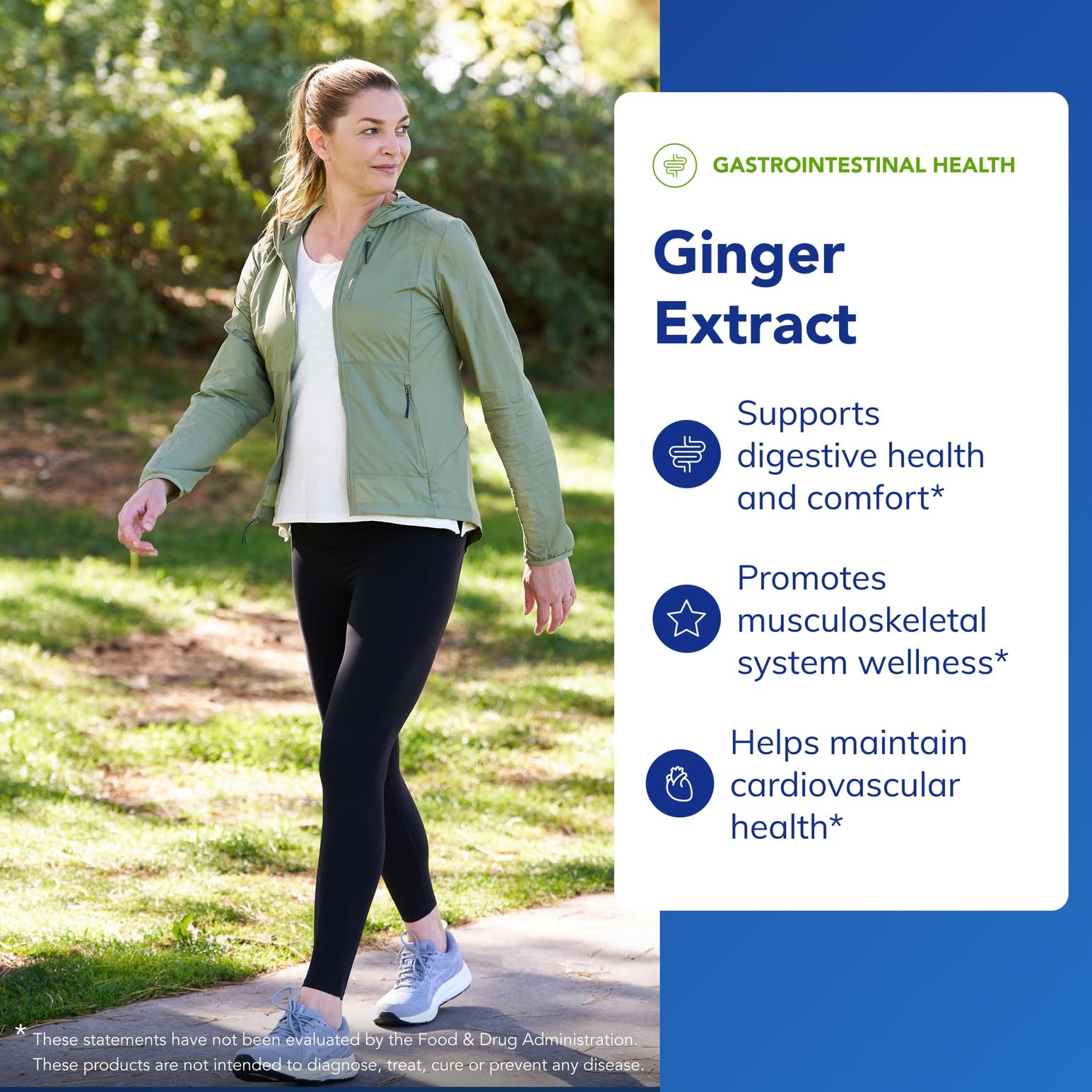 Close-up of the Ginger Extract label highlighting premium ingredients and purity.