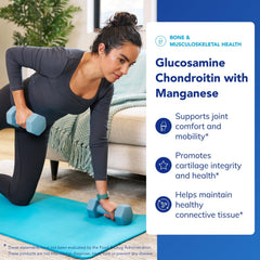 Pure Encapsulations glucosamine chondroitin manganese bottle on wood surface for convenient daily routine