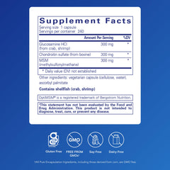 Pure Encapsulations Glucosamine Chondroitin MSM capsules close-up for mobility support.