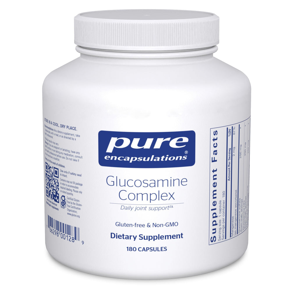 Pure Encapsulations Glucosamine Complex bottle showing capsules for joint support