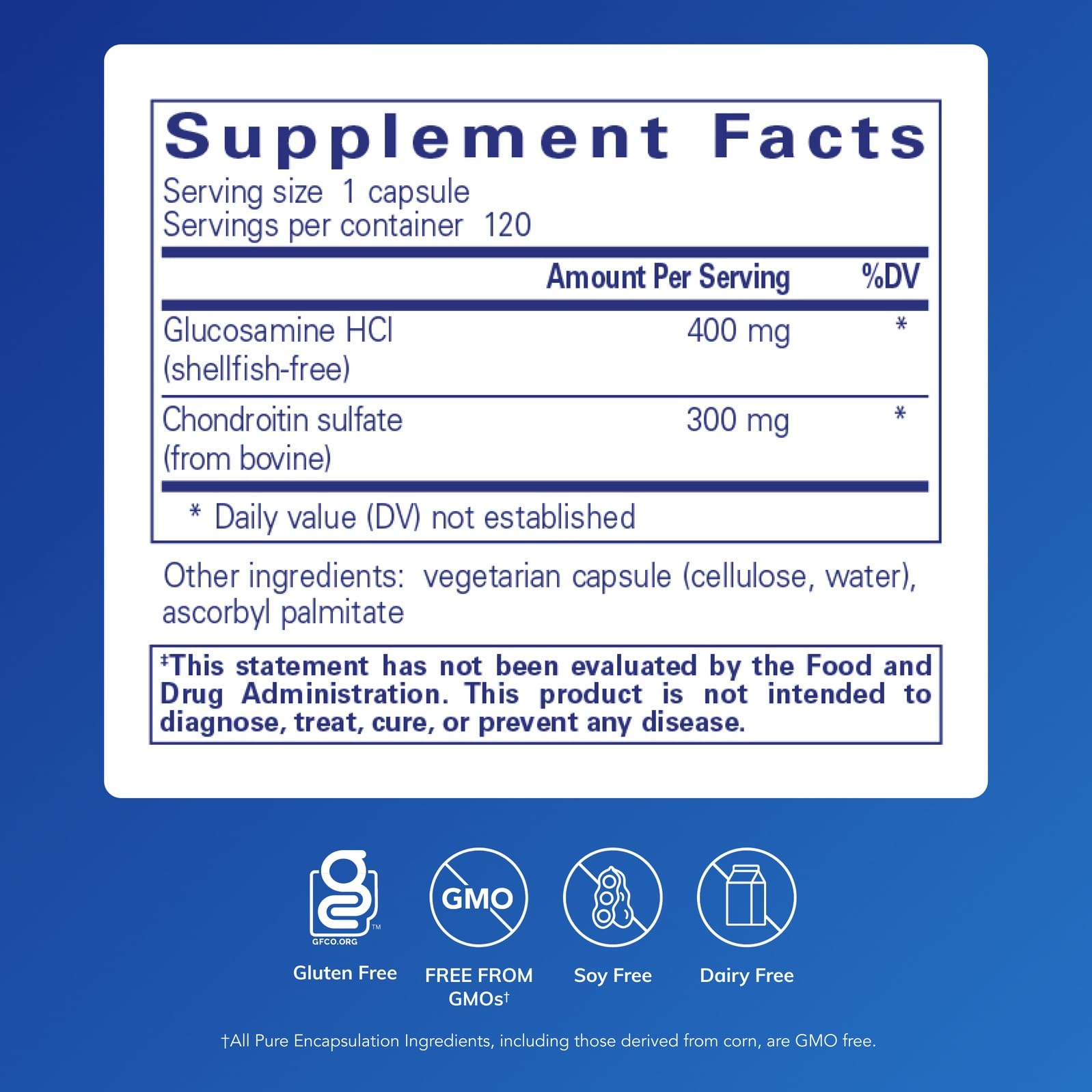 Close-up of Pure Encapsulations capsules highlighting hypoallergenic formula for joints