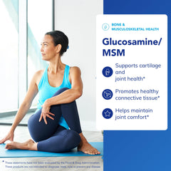 Pure Encapsulations Glucosamine MSM bottle side view with label detail.