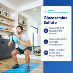 Pure Encapsulations Glucosamine sulfate 1000 mg capsules pouring for daily usage.