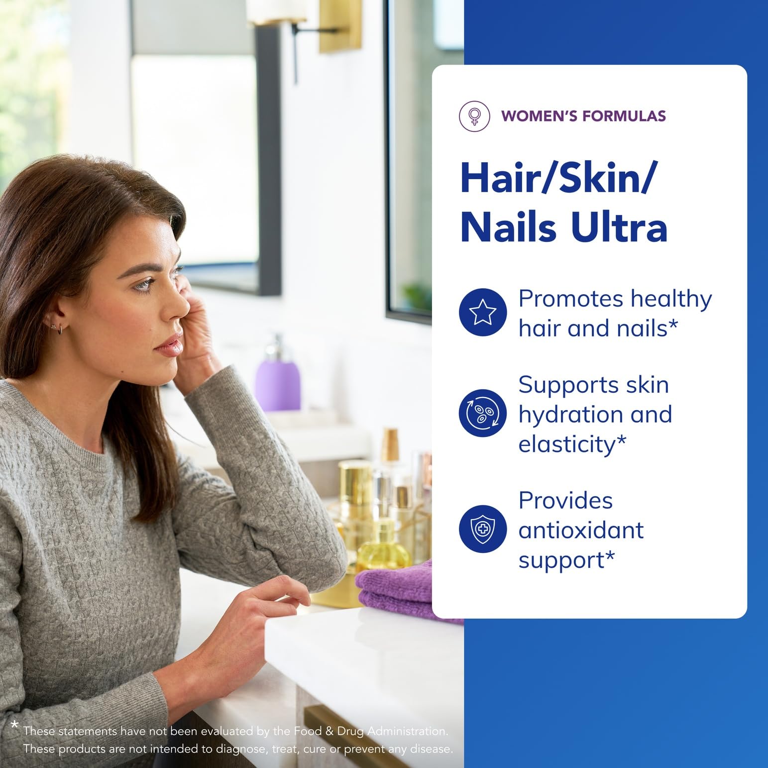 Pure Encapsulations Hair/Skin/Nails Ultra Advanced Beauty Supplement box shows premium allergen-free formulation.