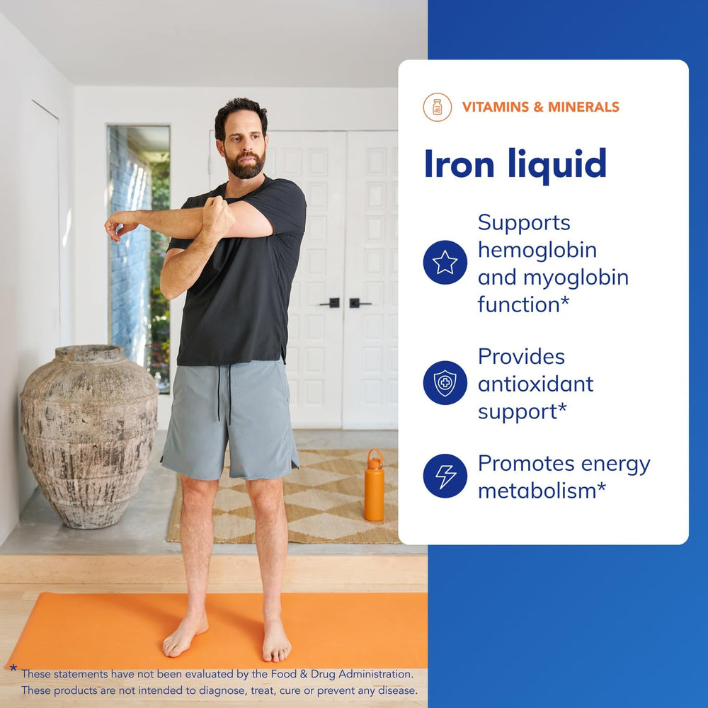 Pure Encapsulations Iron Liquid with cranberry and blueberry extracts supports antioxidant protection