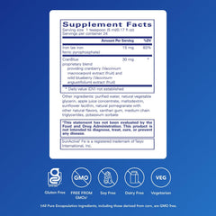 Pure Encapsulations Iron Liquid dropper demonstrates convenient dosing for daily wellness