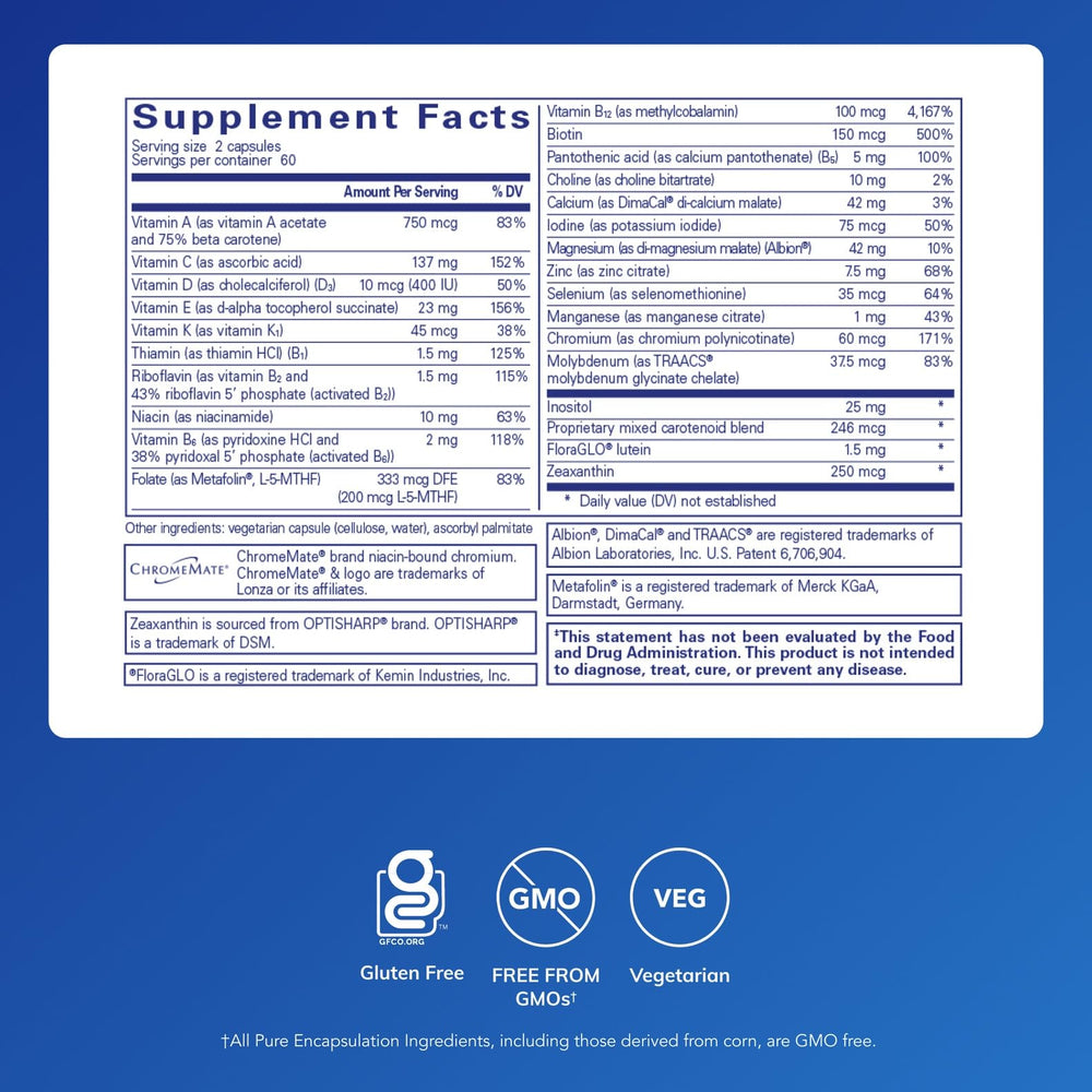 Pure Encapsulations Junior Nutrients capsules closeup highlighting vegetarian format for kids