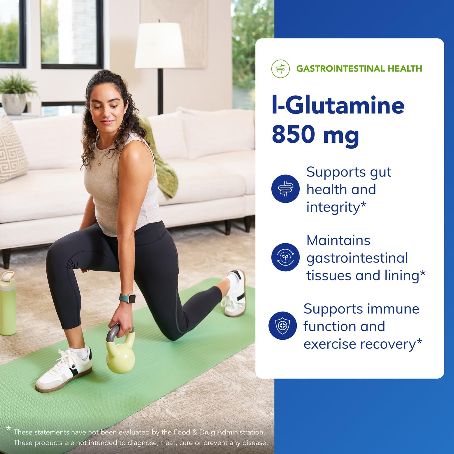 Pure Encapsulations L-Glutamine label close-up highlighting purity and ingredients.