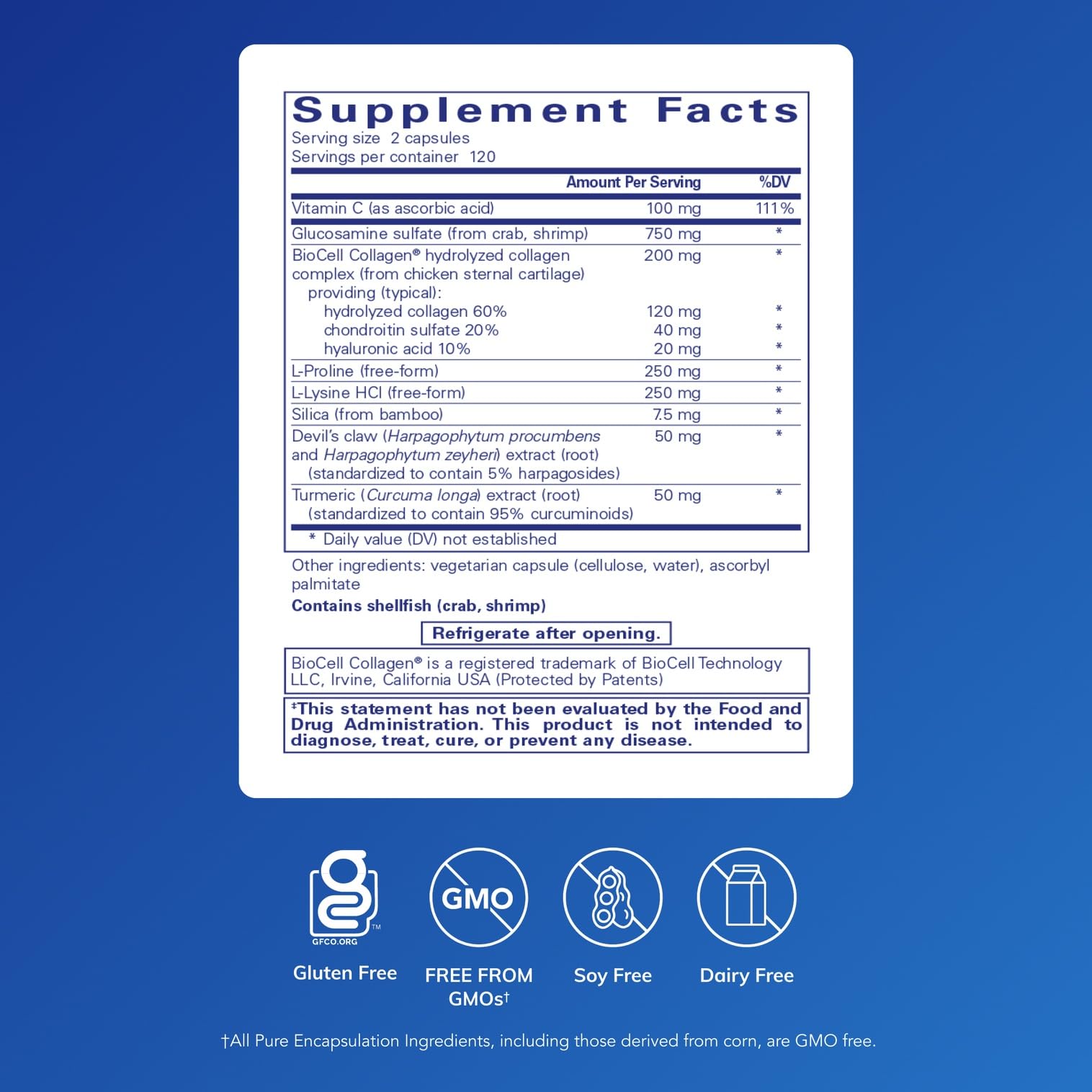 Pure Encapsulations Ligament Restore capsules closeup highlighting premium ingredients.