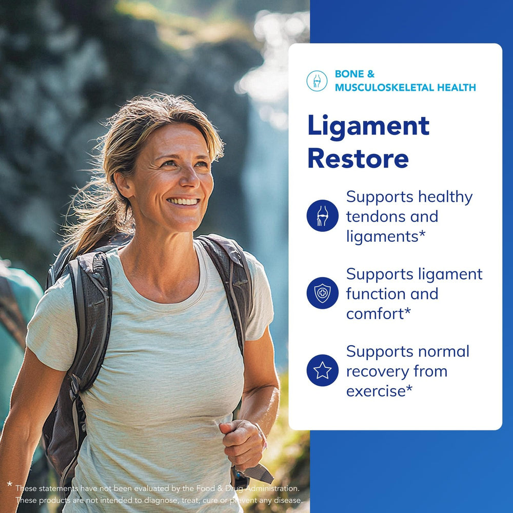 Pure Encapsulations Ligament Restore front label highlighting purity.